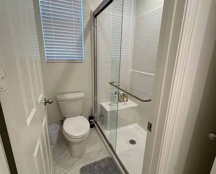 Your shower and bathroom is inside your bedroom and washroom