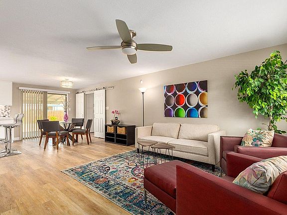 living room and dining area