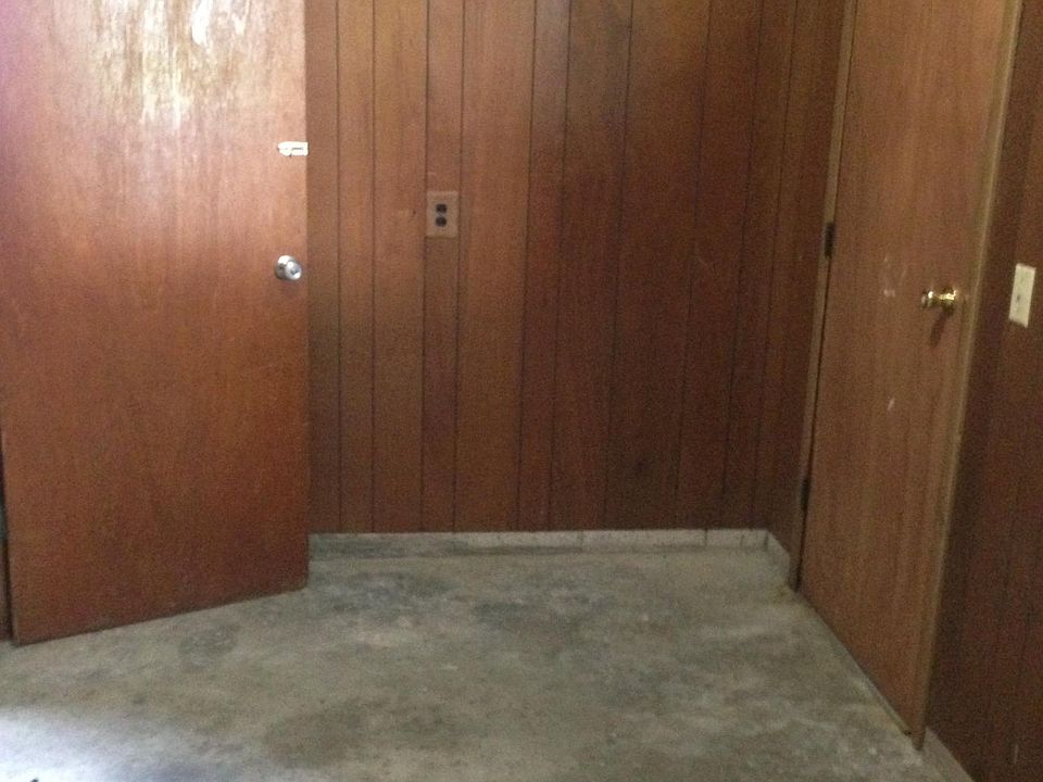 Work area off garage 