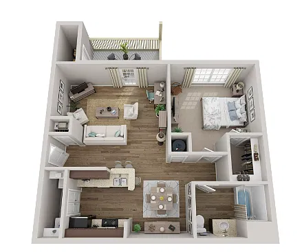 Floor plan 1 x 1 Renovated