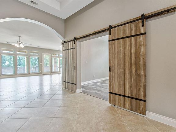 Great "flex space" recently closed off with barn doors