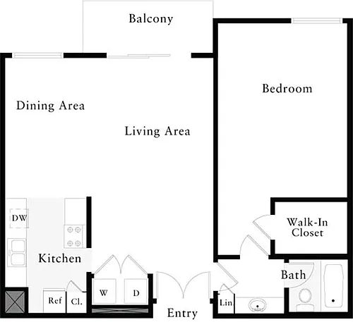 Floor plan 1 Bedroom F