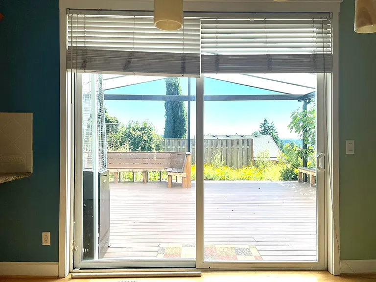 Sliding door to covered patio