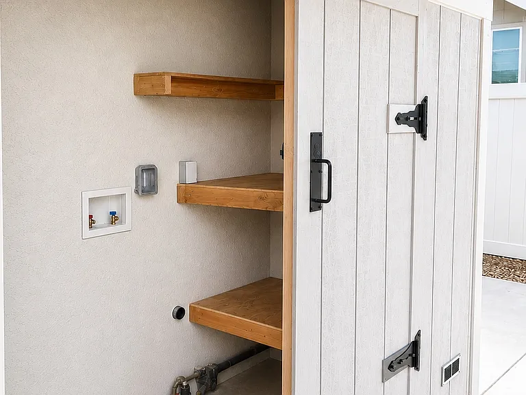 laundry and extra storage
