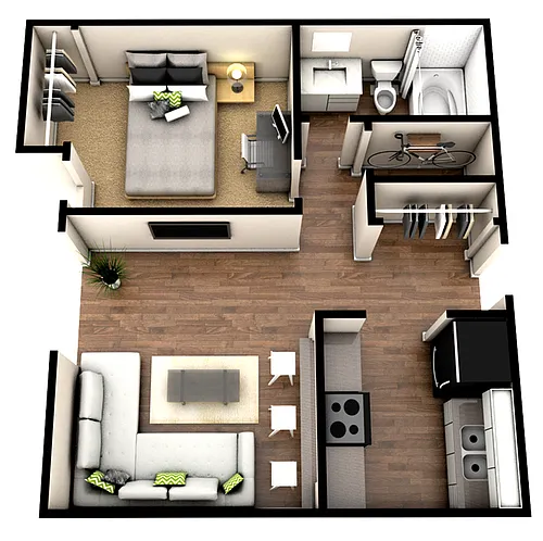 Floor plan 1BR/1BA - Reno