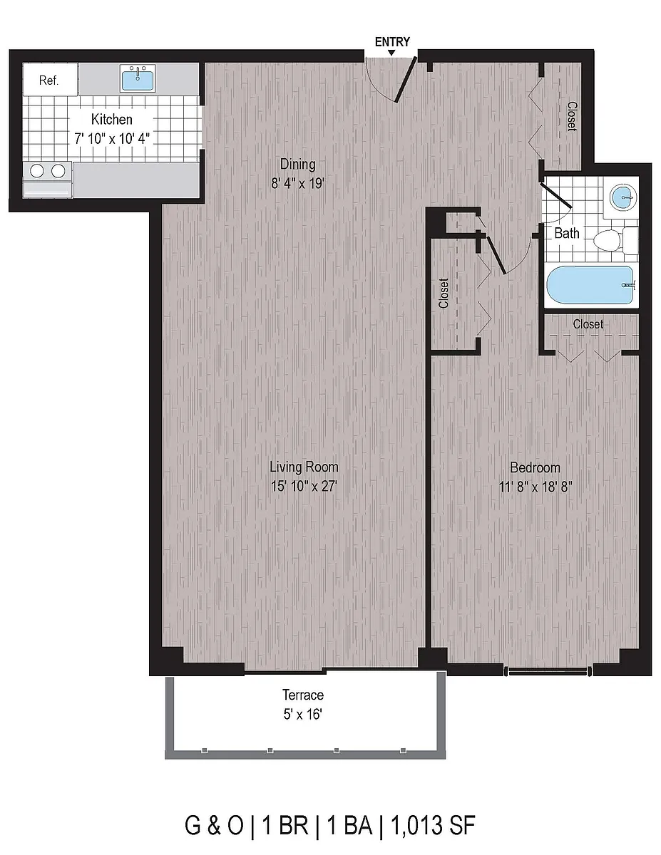 Floor plan 1BR/1BA