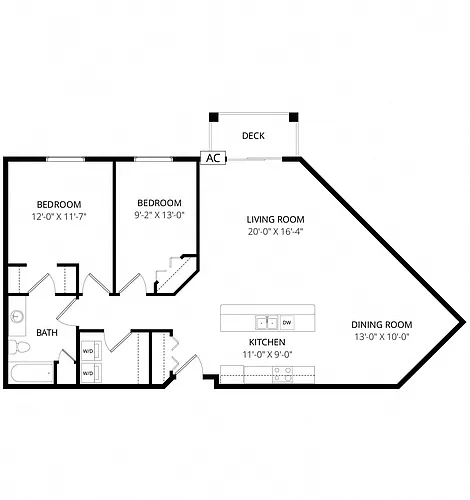 Floor plan 2 X 1