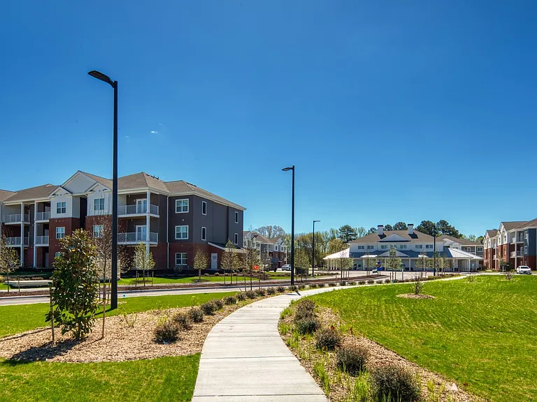 The Westerly at Benn's Grant walk paths and apartment buildings