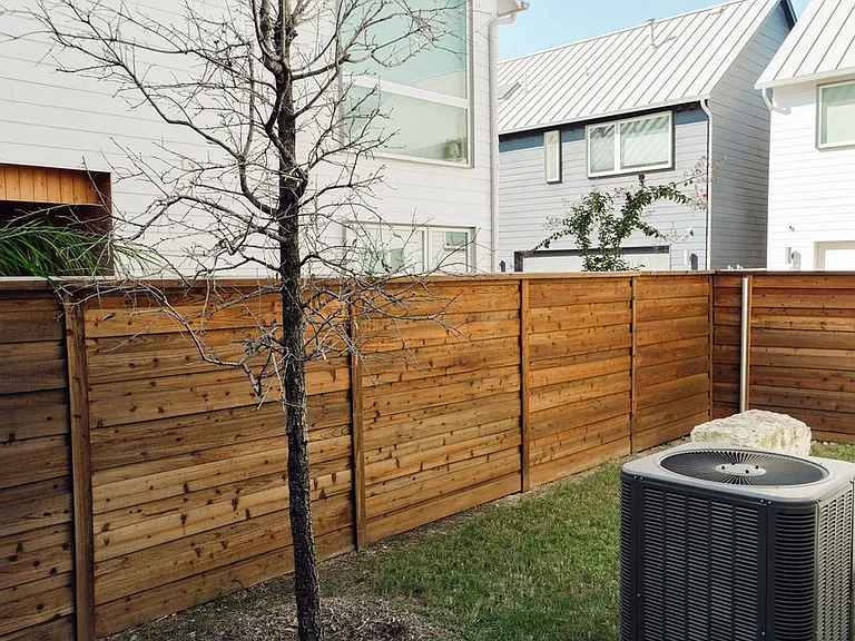 Private side yard.