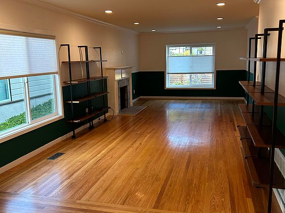 Long view of living room from dining room