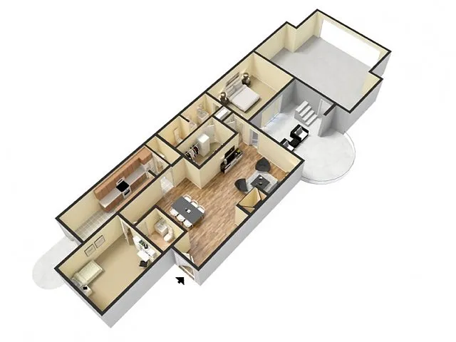 Floor plan B1 2 Bed 2 Bath