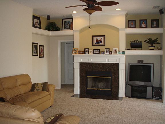 Family Room with Wood Burning Fireplace