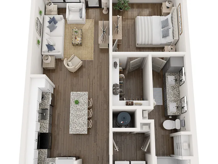 The Jackson is a 776 SF one-bedroom apartment with balcony / patio that blends comfort, refinement, and a sense of arrival. The Jackson is a 776 SF one-bedroom apartment with balcony / patio that blends comfort, refinement, and a sense of arrival.