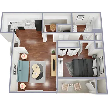 Floor plan One Bedroom One Bath