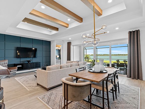 Connected gathering space with tile floors