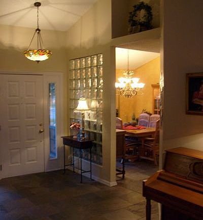 Slate in foyer, living & dining