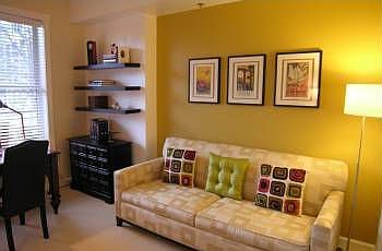 The second bedroom is currently being used as an office.