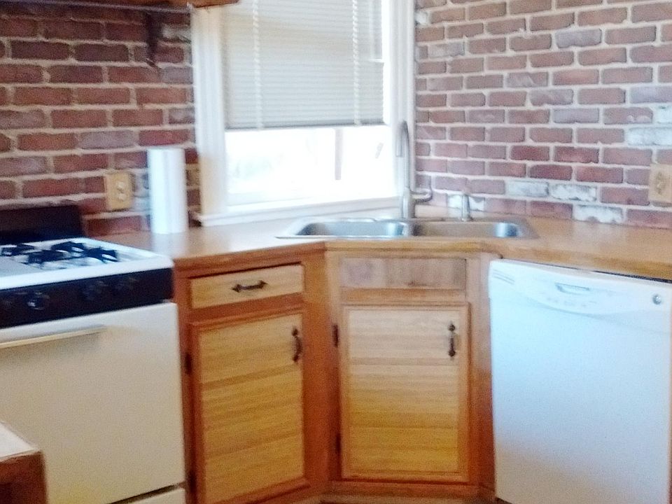 Exposed brick in the kitchen