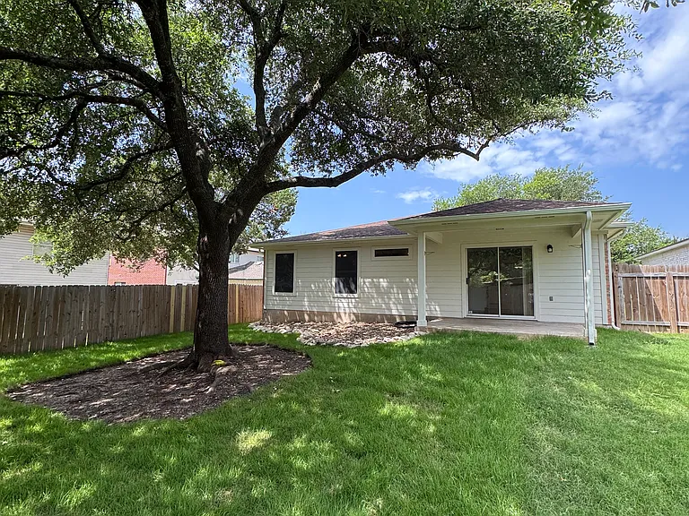Large fenced backyard