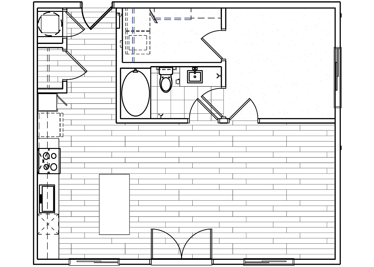 Floor plan 1x1 790 sqft