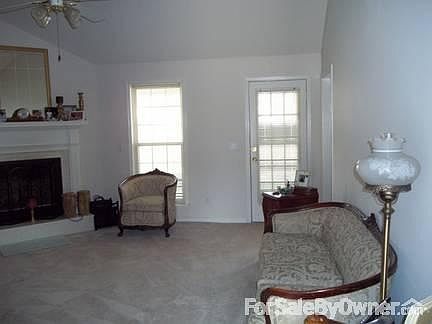 Great Room : Fireplace and back door view