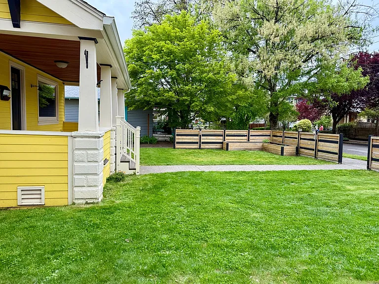 Front yard and garden bed