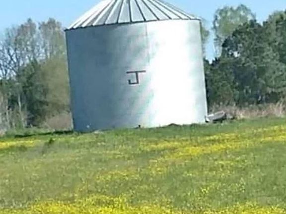 Grain bin before removal
