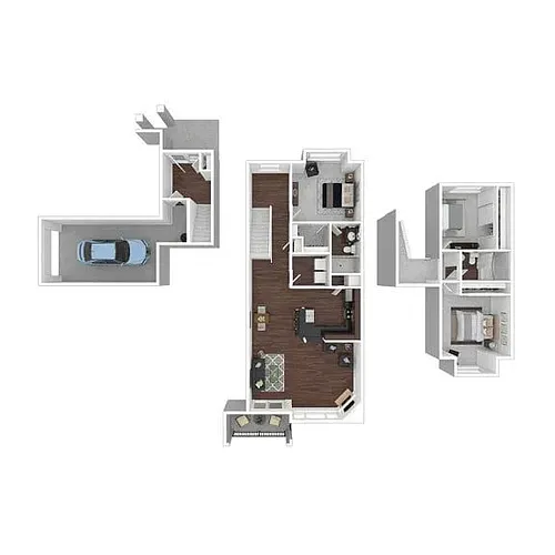 Floor plan 3 Bed 2 Bath B