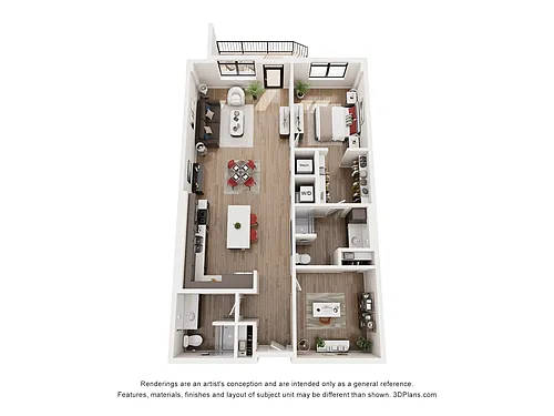Floor plan A5 1 Bed + Den Walkout