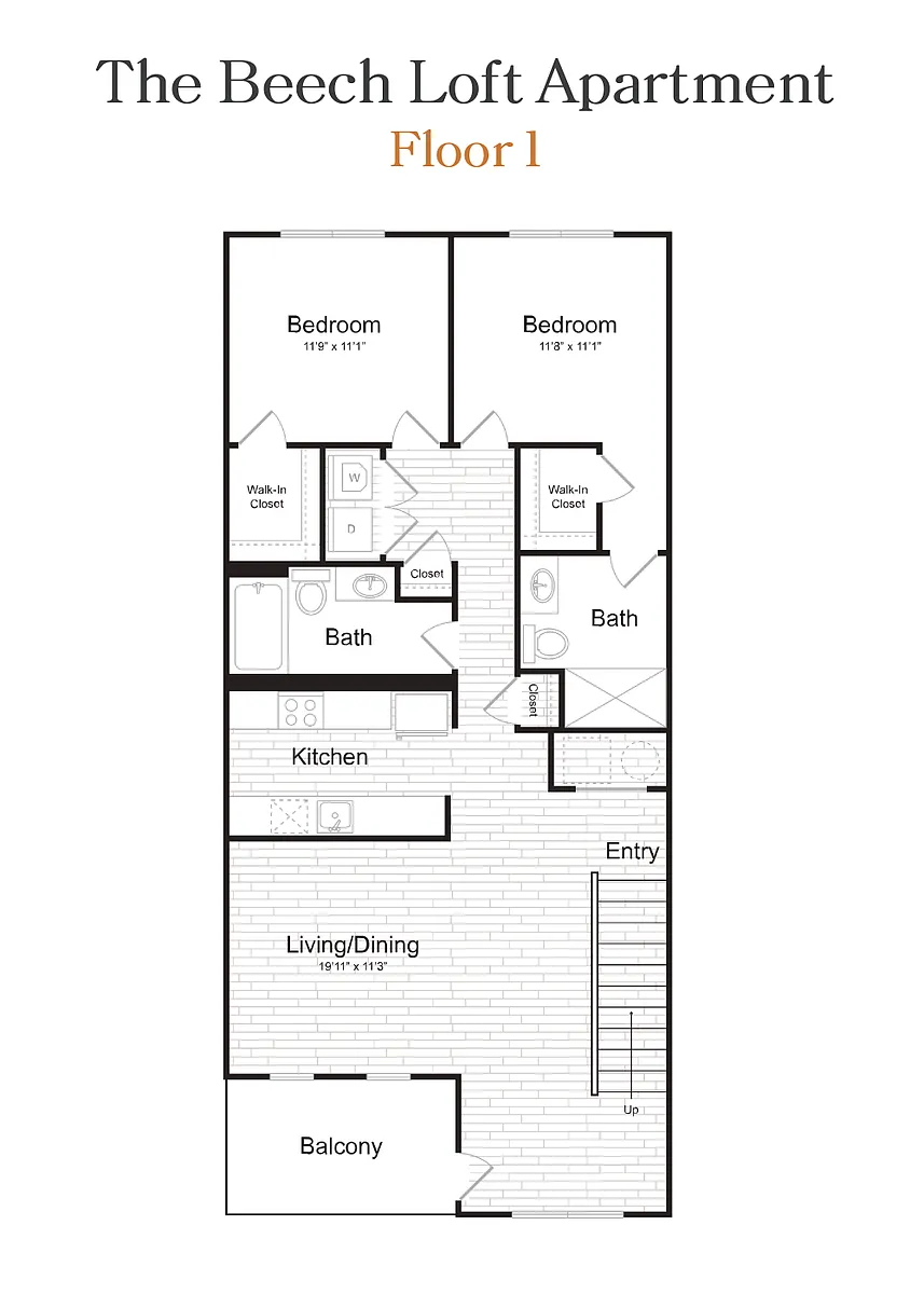 Floor plan The Beech Loft Apartment