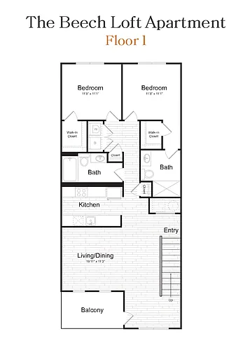 Floor plan The Beech Loft Apartment