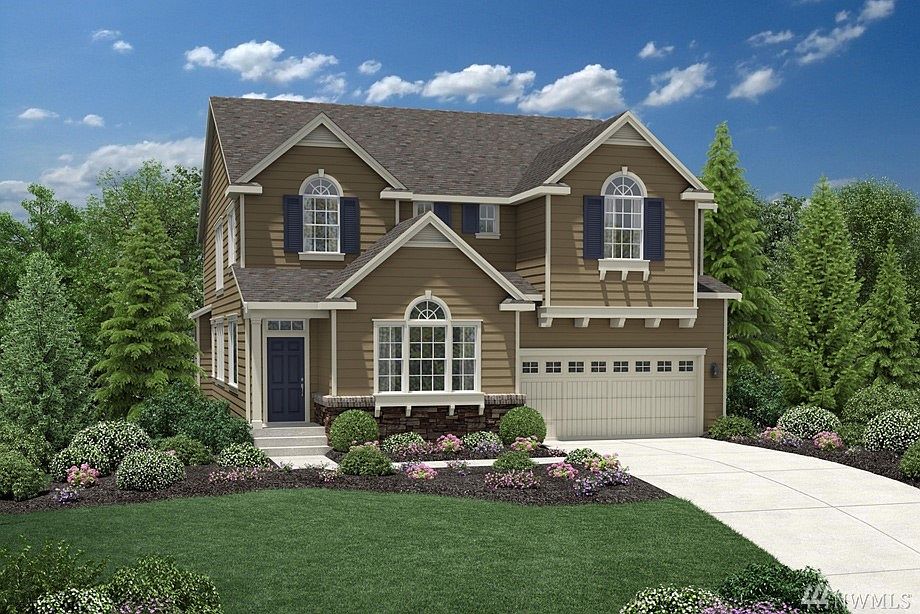 The SALISH features 4 bdrm, 2.75 ba, dramatic 2-story great rm w/inviting frpl opens to gourmet kitchen w/lrg center island/breakfast bar, walk-in pantry, & planning ctr. Main flr bdrm. Option available for dual master suites w/luxurious bath: soaking tub, separate shwr, 2 walk-in closets, dual-sink vanity.
