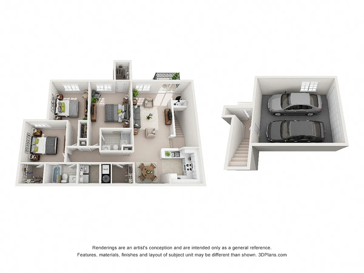Floor plan 3 Bedroom B
