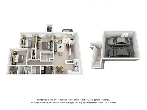 Floor plan 3 Bedroom B