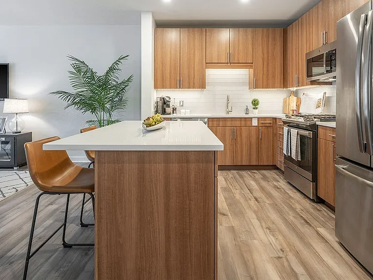 Fully Equipped Kitchen with Stainless Steel Appliances Dishwasher and Garbage Disposal