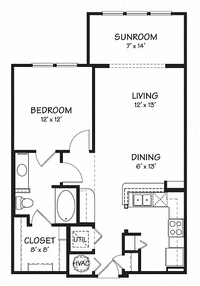 Floor plan One A with Sunroom