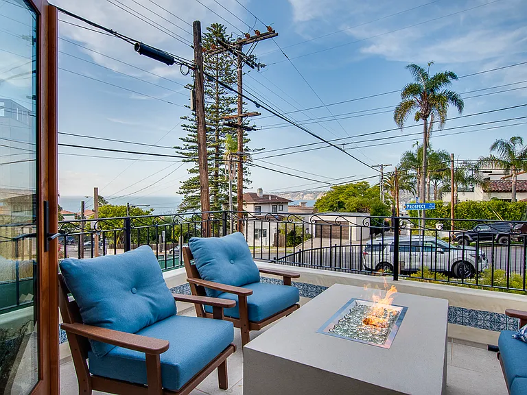 Front Patio with views and cozy fire pit