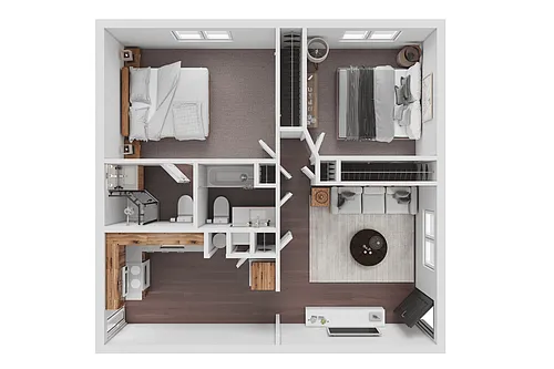 Floor plan 2 Bedrooms, 2 Bathrooms