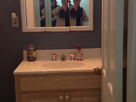 looking into bathroom