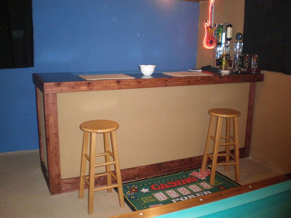Finished lower level with bar.
