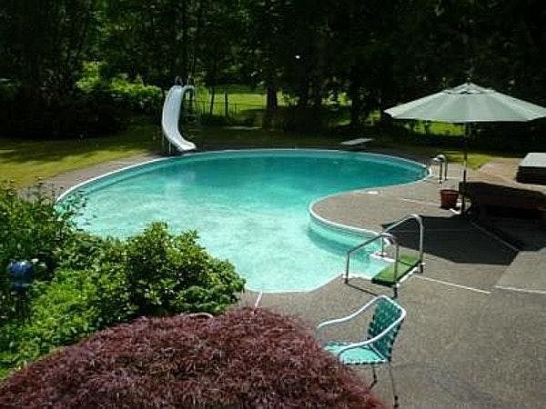 Backyard pool and jaccuzzi