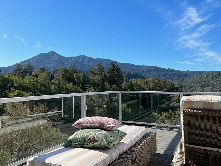 View of Mt Tam from sun deck.