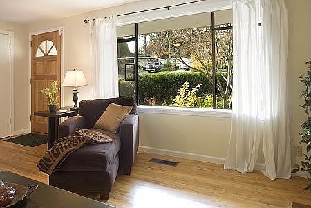 gleaming hardwoods & picture windows