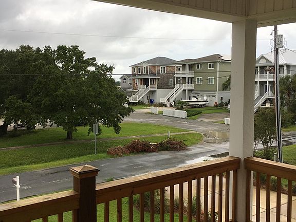 Front porch view of waterfront homes