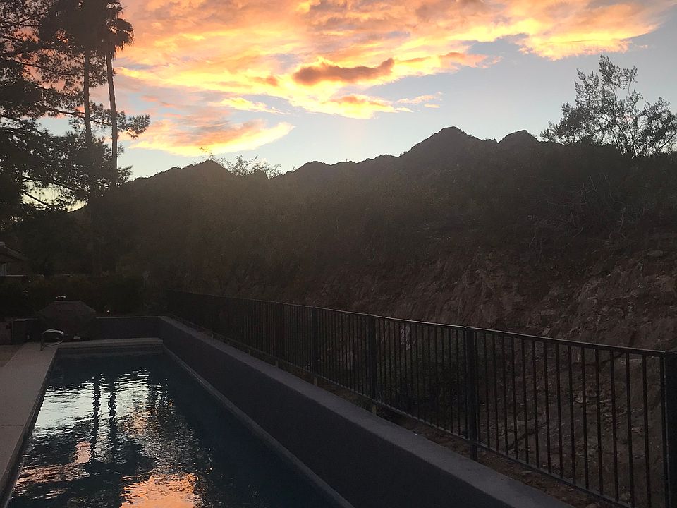 Pool mountain sunset