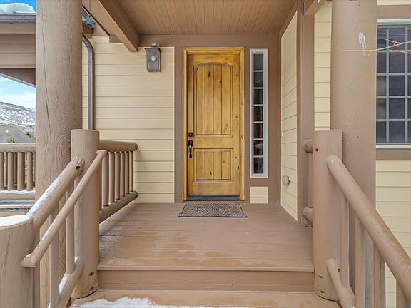 front door and porch