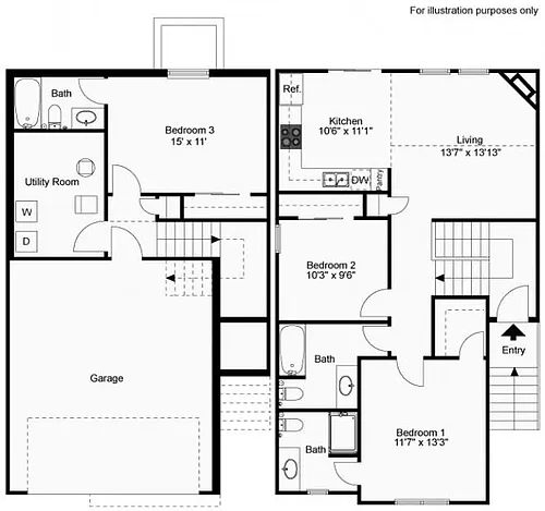 Floor plan Split Duplex