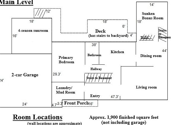 Main level floor plan