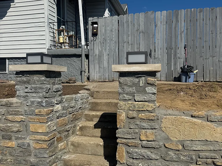 The solar lighting on the pillar, so the tenant will always have lighting when going up the back steps at night.