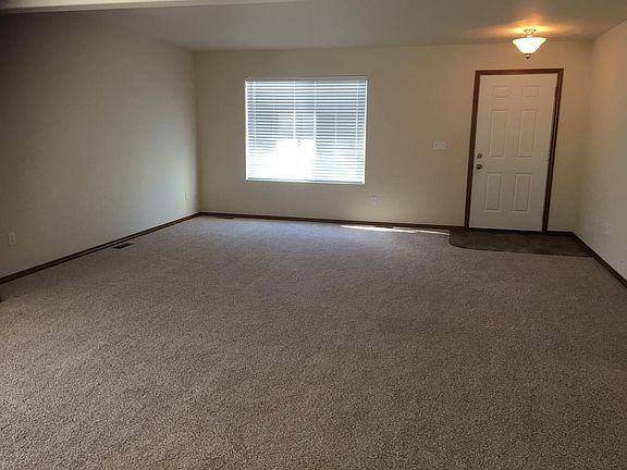 Front door and living room